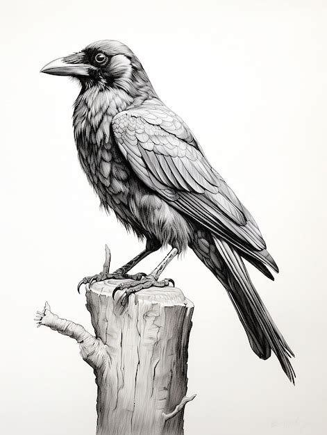 Premium Photo Pencil Sketch Artwork Crow Animal Drawing