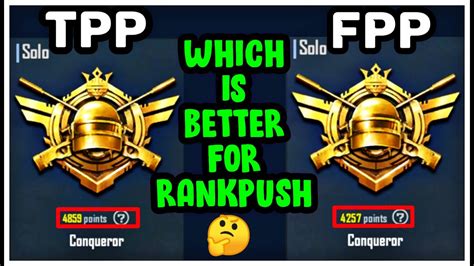 Tpp Or Fpp Which Is Better For Conqueror Rank Push 🔥 Easy Way To Push