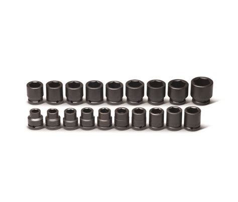 3 4 Drive 19 Piece Set 6 Point Standard Metric Impact Sockets 17mm 41mm Made In Usa Tools