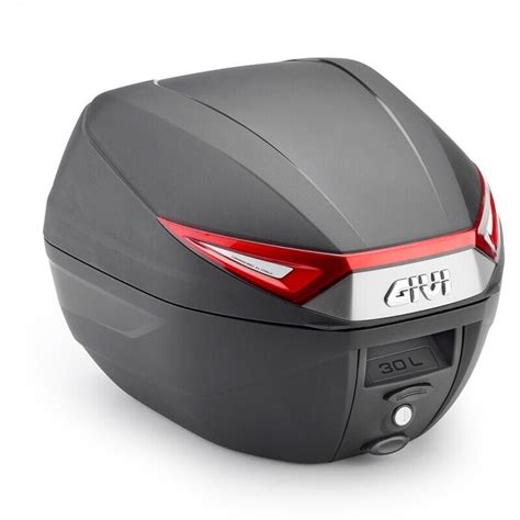 Givi Monolock C N Top Case Moto Noir Lt R Flecteurs Rouges Vente En