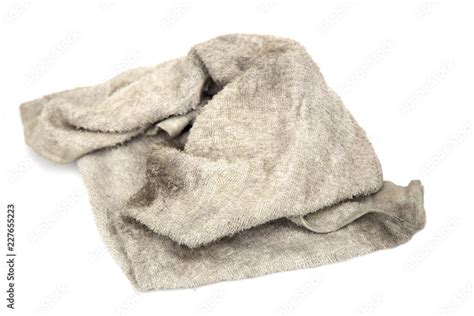 Cloth rag with stains on white background. Stock Photo | Adobe Stock