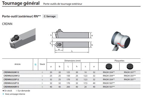 Porte outils de tournage extérieur CRDNN M12 ZCC CT Epi Industrie