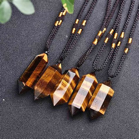 Tiger S Eye Necklace Natural Tiger S Eye Pendant Etsy