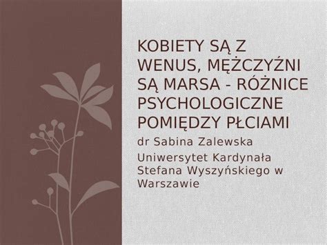 Pptx Kobiety S Z Wenus M Czy Ni S Marsa R Nice Psychologiczne