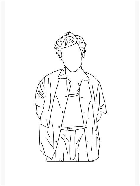 Harry Styles Outline Drawing