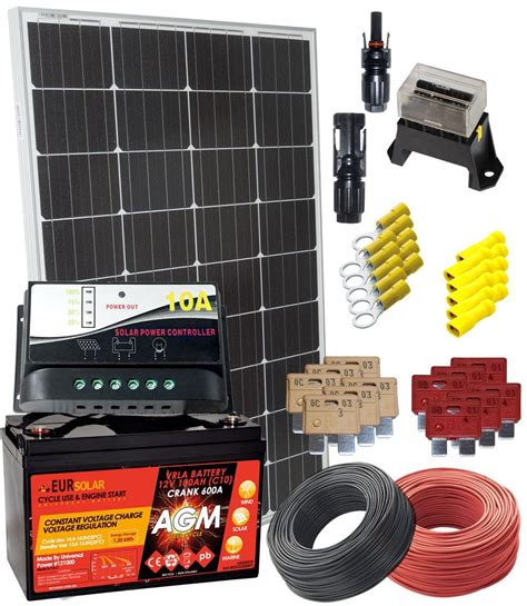 Kit Solare V W Mono Con Batteria Agm Ah Completo Degli