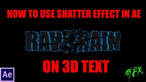 HOW TO APPLY SHATTER EFFECT ON 3D TEXT IN AFTER EFFECTS YouTube