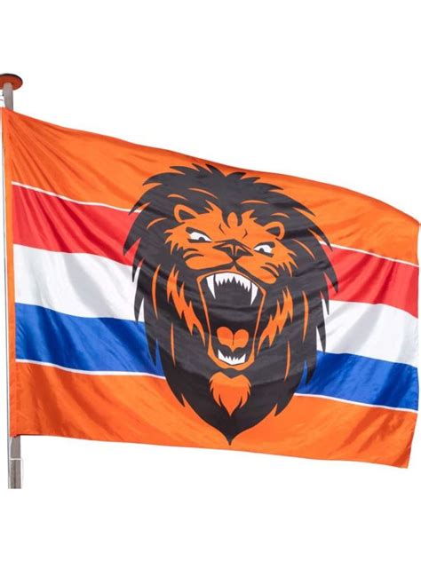 XXL Hollandse Leeuw Oranje Vlag Voetbal