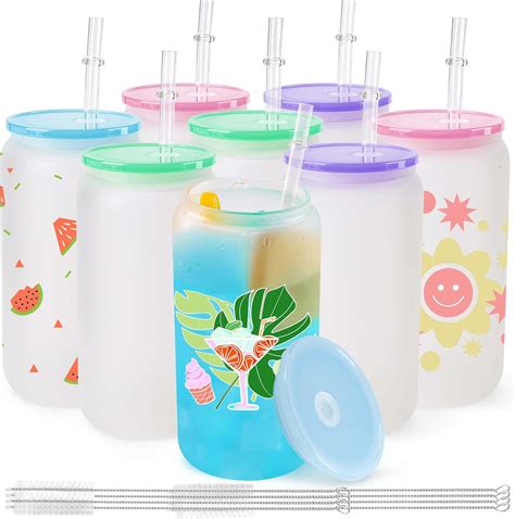 Joyclub Pack Frosted Sublimation Glass Cups Blanks Oz Borosilicate