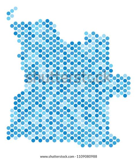 Blue Dotted Angola Map Vector Geographic Stock Vector Royalty Free