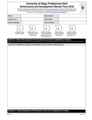 Fillable Online Pdr For Professional Staff University Of