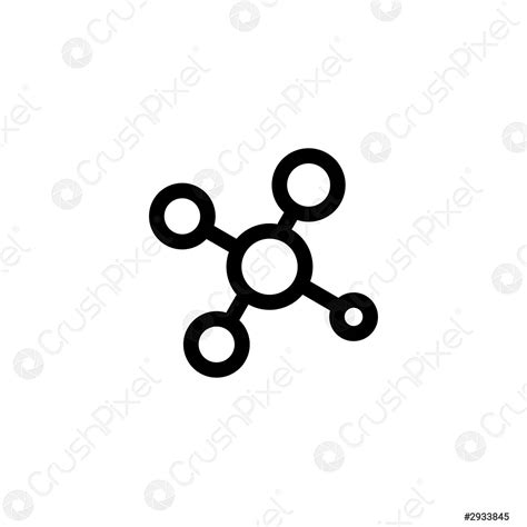 Molecule Icon With Outline Style Stock Vector 2933845 Crushpixel