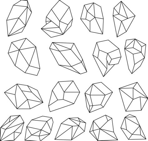 Geometric Shapes Outline Set Royalty Free Vector Image