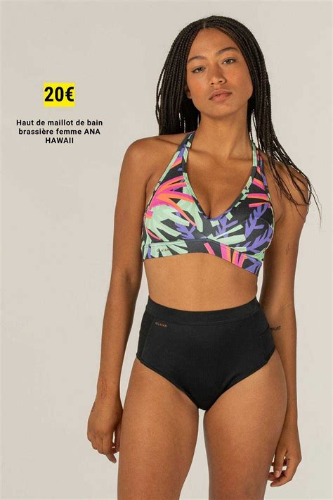 Promo Haut De Maillot De Bain Brassière Femme Ana Hawaii chez Decathlon