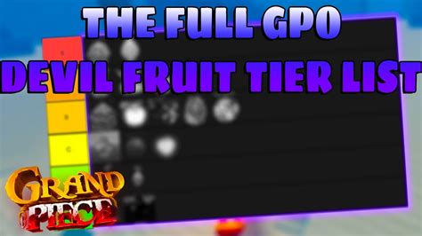 [gpo] The Complete Update 4 5 Devil Fruit Tier List Youtube