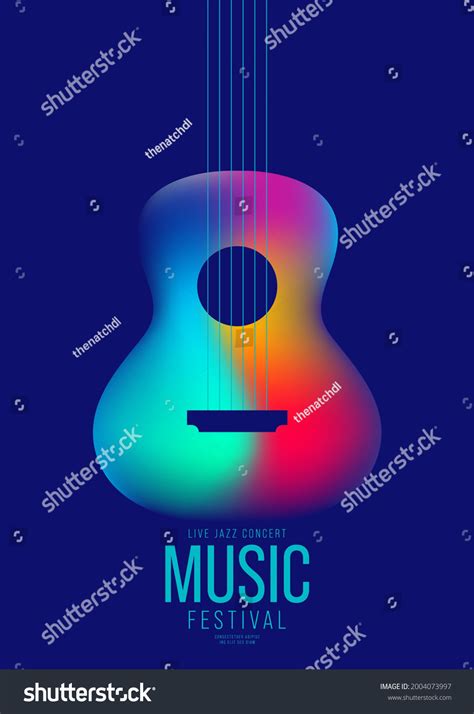 Music Poster Design Template Background Decorative Stock Vector