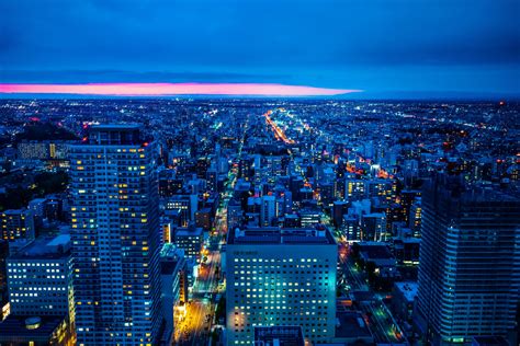 Fondos de pantalla Japón Luces de la ciudad noche edificio