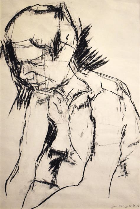 Study Of A Female Nude Life Drawing No Charcoal Drawing By Ian
