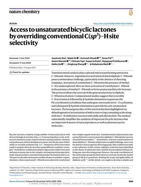 PDF Access To Unsaturated Bicyclic Lactones By Overriding