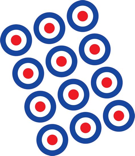 12x 1 Raf Roundel Roundel Vinyl Stickers Mod The Who Lambretta Vespa