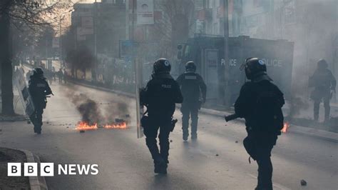 Kosovo Protests As Police Target Opposition Mp Kurti Bbc News