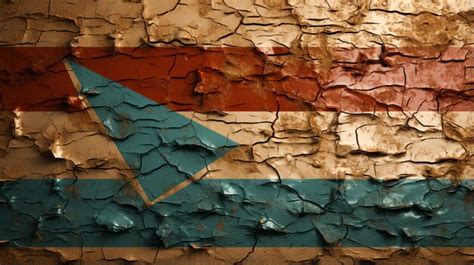 Premium Ai Image Distressed Grunge Texture Flag Of Sudan On A Brick Wall