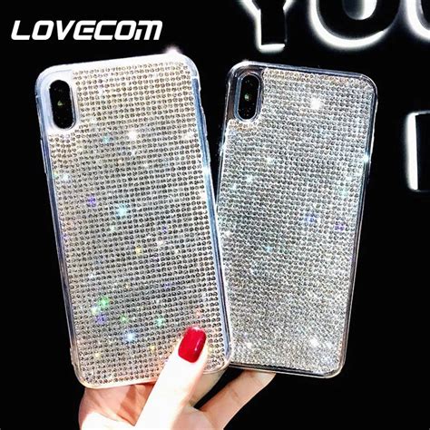 Lovecom Luxury Electroplate Crystal Cases For Iphone X Xs Max Xr 6 6s 7