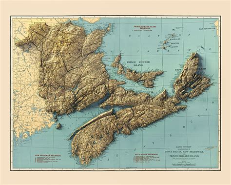 I made another relief map, this time from a 1924 map of Nova Scotia