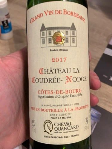 Château La Coudrée Nodoz Côtes de Bourg Vivino 日本