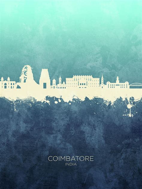 Coimbatore Skyline India Digital Art By Michael Tompsett Fine Art