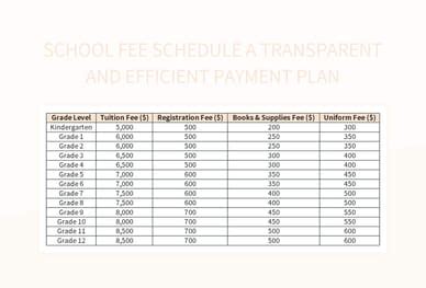 Free Fee Schedule Templates For Google Sheets And Microsoft Excel ...