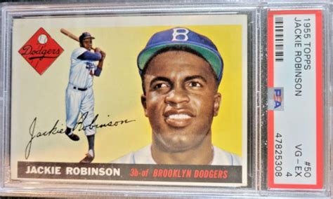 1955 Topps Jackie Robinson Baseball Card PSA Graded VG EX 4 50 In