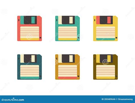 Colorful Set Of Floppy Disks Stock Illustration Illustration Of Disk