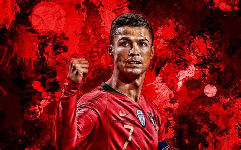 Cristiano Ronaldo Rote Farbspritzer Portugiesische