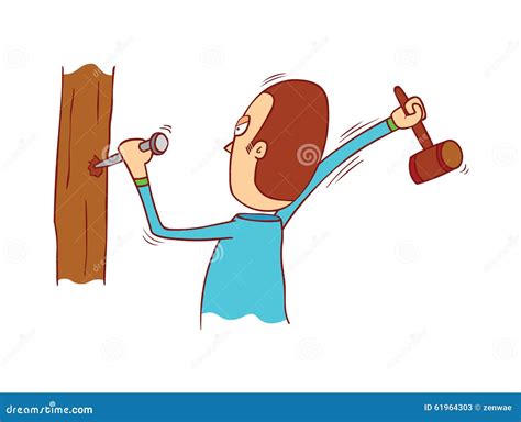 Hammering Stock Vector - Image: 61964303