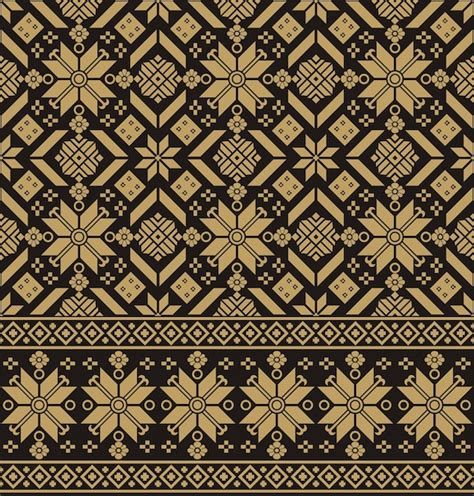 Premium Vector Vector Illustration Of Golden Design Pattern Of Traditional Indonesian Songket