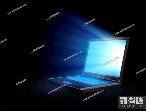 Glowing laptop screen, Stock Photo, Picture And Royalty Free Image. Pic. WR0856536 | agefotostock