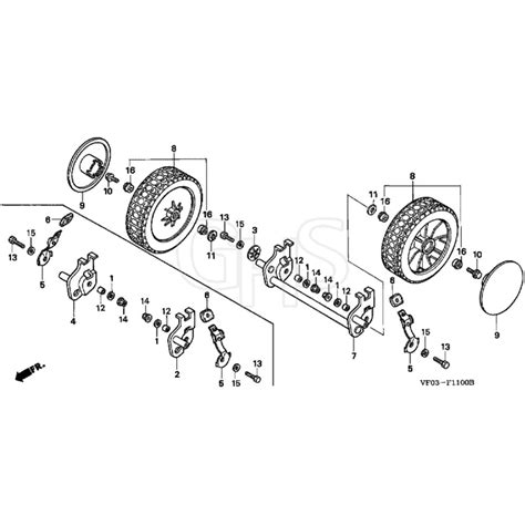 Honda HRD536 HME MZBL 8000001 8099999 Front Wheel Diagram GHS