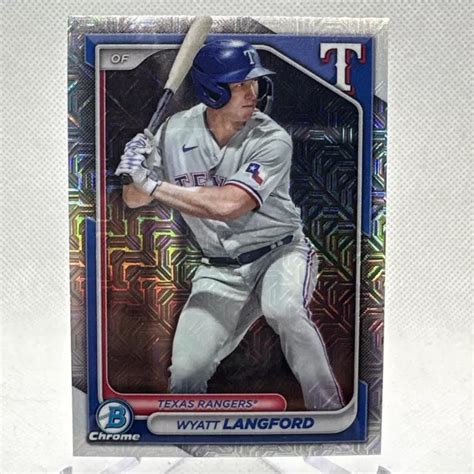 WYATT LANGFORD 2024 Bowman Cromo BCP 64 Mega Mojo Rifrattore RC Texas