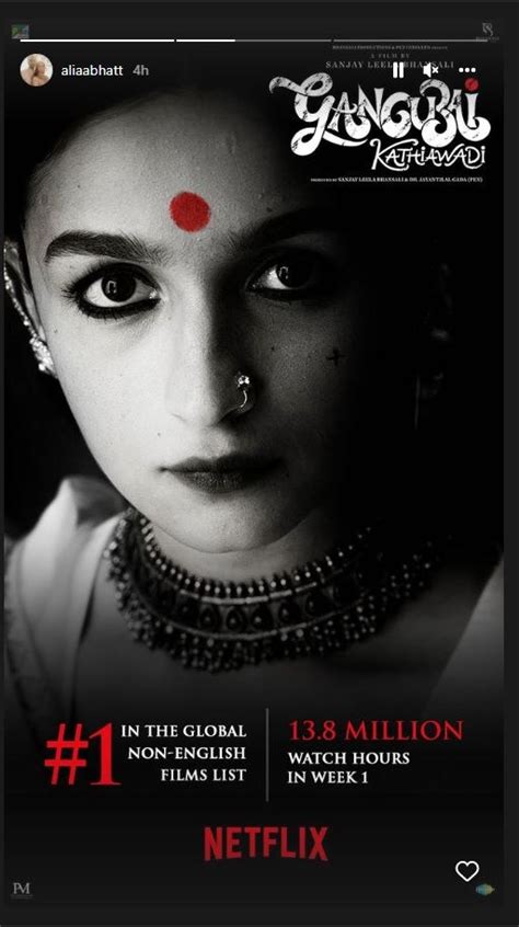 Alia Bhatt Gangubai Kathiawadi Becomes Top Non English Film On Netflix