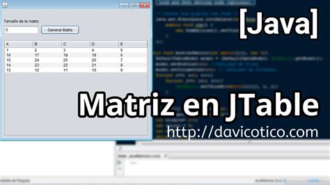 Mostrar Matriz En Java Jtable Youtube