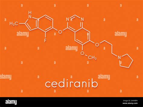 Cediranib cancer drug molecule. Skeletal formula Stock Photo - Alamy