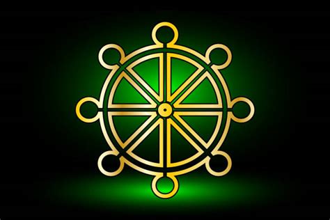 Golden Dharma Wheel Illustrations, Royalty-Free Vector Graphics & Clip ...