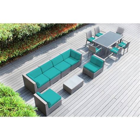 Ohana Depot Ohana Gray Piece Wicker Patio Conversation Set With