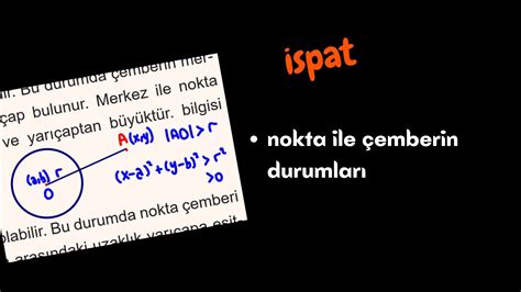 📣İspat📣nokta Ve Çemberin Durumları Youtube