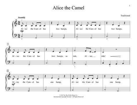 Traditional Alice The Camel Arr Christopher Hussey Sheet Music Notes