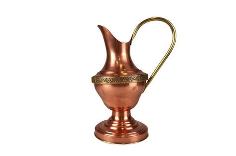 Vintage Copper Brass Pitcher French Copper Wine Jug Copper Etsy