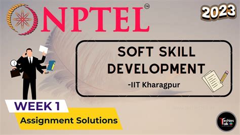 Nptel Soft Skill Development Week 1 Quiz Assignment Solutions Jan