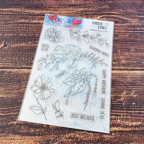 Rubber Dance Art Stamps Klarsichtstempel Sketchy Flowers