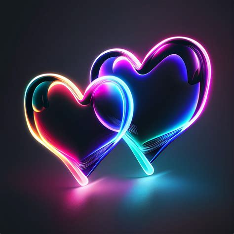 Download Hearts Neon Love Royalty Free Stock Illustration Image